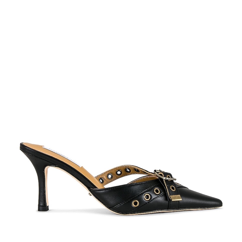 Tony Bianco Black Heeled Mules